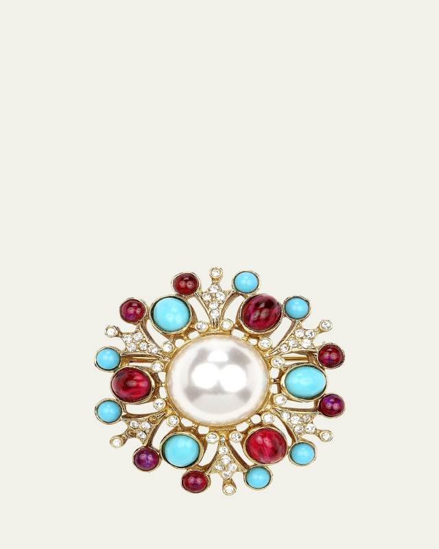 Cluster Brooch w/ Pearly Center
